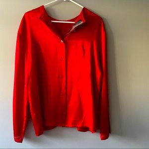 Linda Allard/ Ellen Tracy Red button down blouse